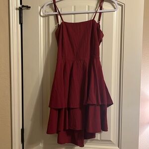 Triple threads boutique maroon open back dress